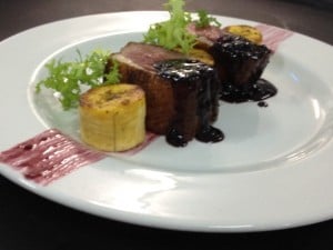Duck Magret with Spiced Wine Sauce