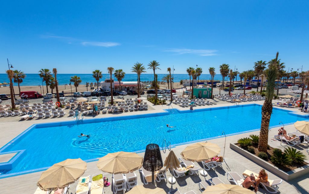 Beachfront pool at ClubHotel Riu Costa del Sol