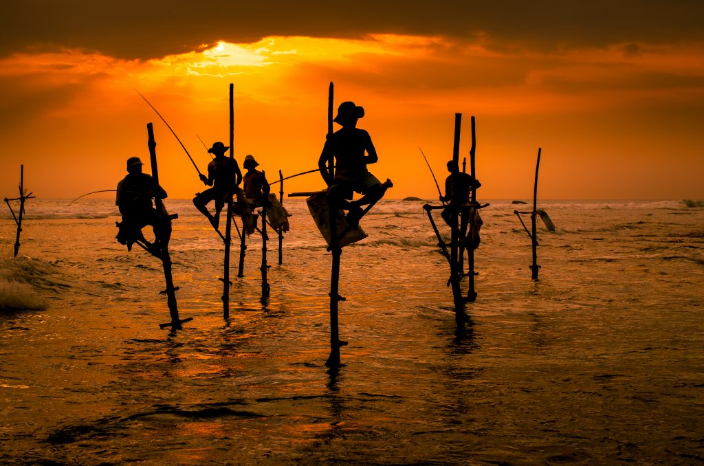 Pescadores en Weligama