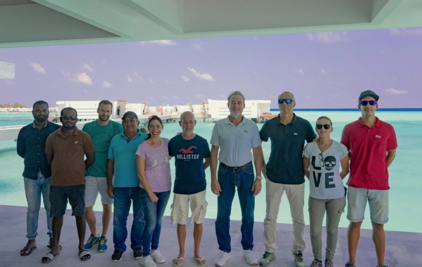 Luis Rui, CEO of RIU Hotels & Resorts, visits the construction works of the group´s two new hotels in Maldives