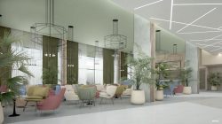 Luis Riu präsentiert im April die Renovierung des Riu Playa Park Hotels, das mit dieser modernen Lobbybar ausgestattet sein wird
