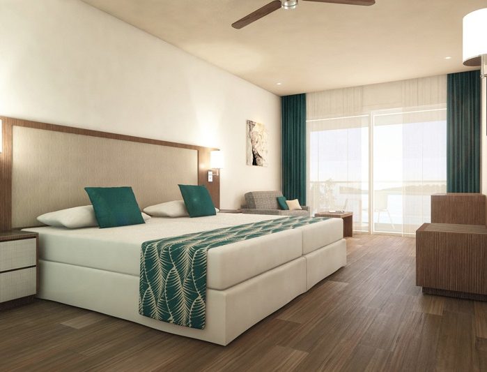 This is what the bedroom interiors will look like at the Riu Atoll.