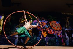 Jungle-inspired animation at the Riu Pool Party
