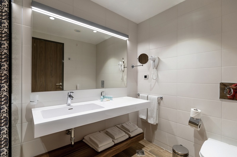 The bedrooms feature large walk-in showers