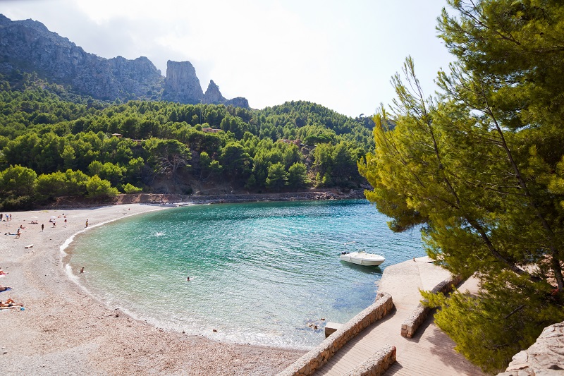 Cala Tuent is a perfect mix of sand and shingle