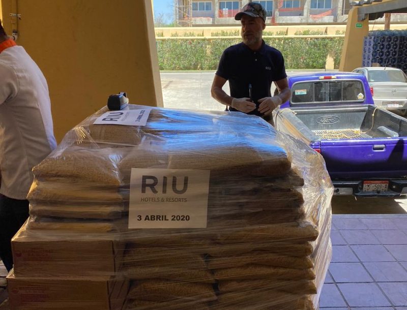 Vom Hotel Riu Santa Fe in Los Cabos (Mexiko) aufgrund der Coronavirus-Krise gespendetes Material