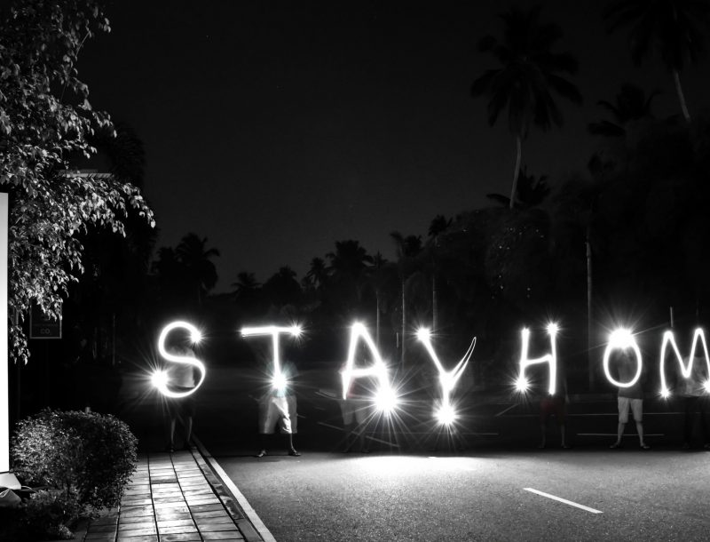 The employees of the Riu Sri Lanka hotel display the message “Stay Home” to support the fight against the coronavirus epidemic