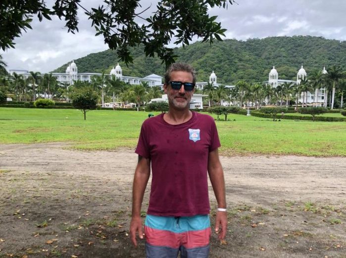 James in front of the Hotel Riu Palace Costa Rica