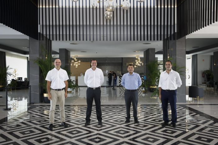 From left to right: Sergio Lobenstein, Operations Director for Cape Verde, Tenerife, Lanzarote, Fuenteventura and Dublin; Yeray Zurita, Director of the Hotel Riu Palace Santa Maria; Manuel Urtecho, Food And Beverage Director of the hotel and Daniele Rossini, Deputy Director of the hotel