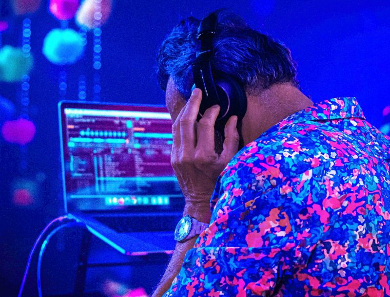 Luis Riu wearing his DJ headphones at the Riu Get Together Party at the Riu Hotel Tequila, in Mexico