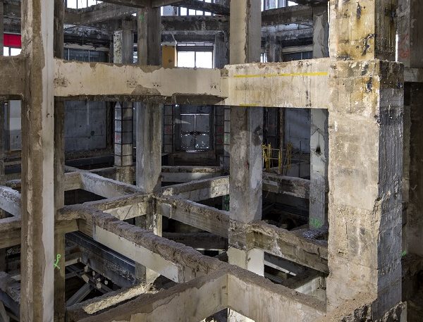 View of basement 1 of the Riu Plaza España hotel before the refurbishment