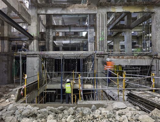 Remodelling of basement 2 at Edificio España in Madrid to build the Riu Plaza España