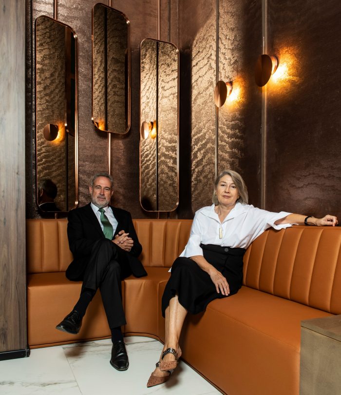 Carmen y Luis Riu, propietarios de RIU Hotels & Resorts, en la inauguración del Riu Plaza España