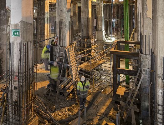  Trabajos en el sótano del Edificio España para la puesta en marcha del hotel Riu Plaza España
