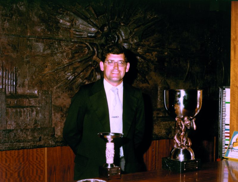 Félix Casado, next to some trophies in an archive photo from RIU Hotels.