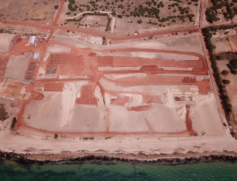 Grundstück in Pointe Sarène, Senegal (wo das Hotel Riu Baobab gebaut wurde), nach den ersten Erdarbeiten