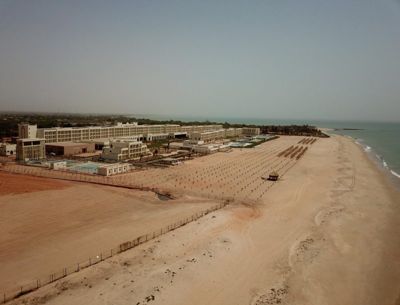 Construction of the Hotel Riu Baobab on the beachfront in Senegal