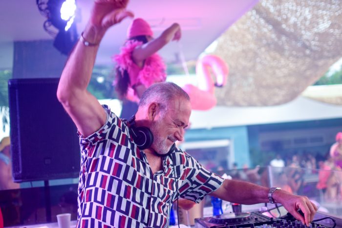 Luis Riu working as DJ in a Riu Party celebrated in the Punta Cana RIU hotels complex in 2022
