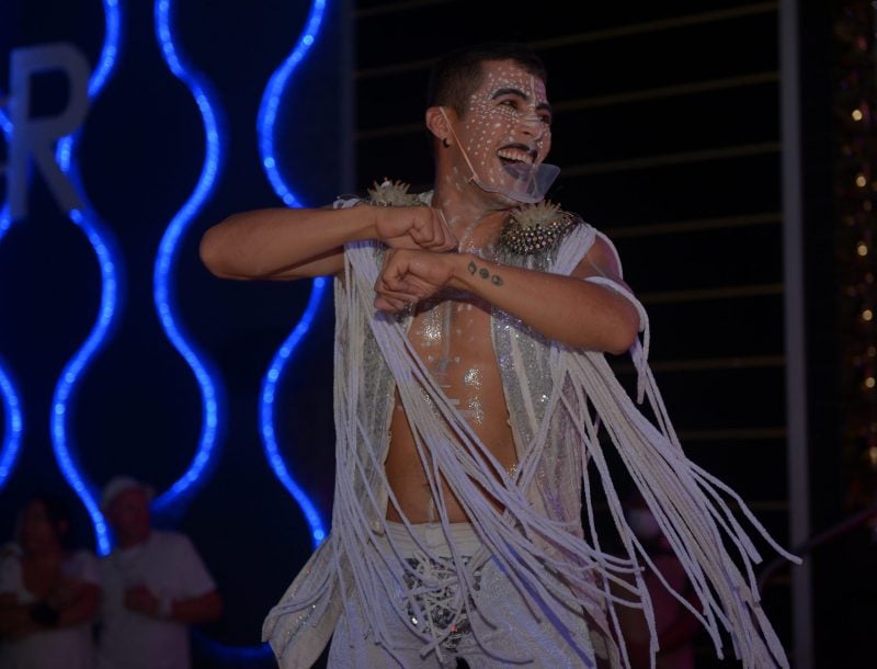 Dance routine by the entertainment team at the Riu Get Together Party, an event in the Tequila Riu hotel in Mexico