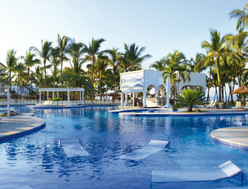 Swimming pools of the Hotel Riu Jalisco in Riviera Nayarit, in Mexico