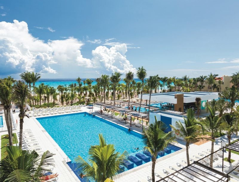 Swimming pools in the Hotel Riu Playacar in Playa del Carmen, Mexico