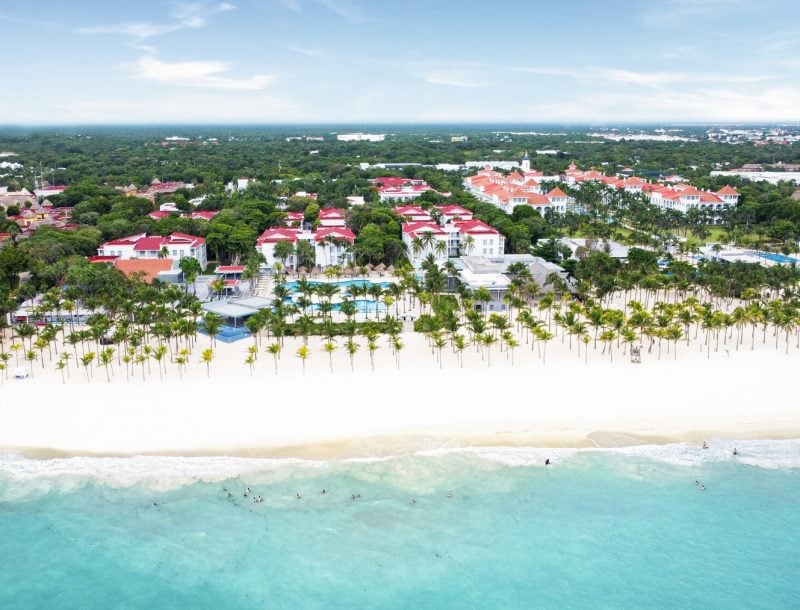Vista desde el mar del hotel Riu Yucatan en Playa del Carmen, en México