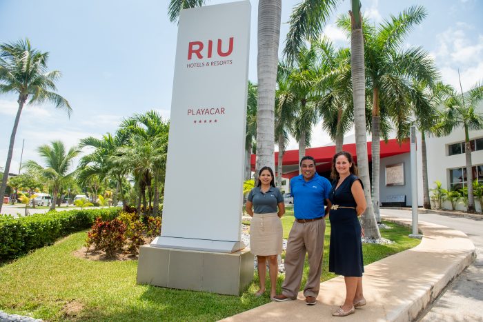 From left to right: Karen Mata, assistant manager; Filiberto Santos, assistant manager and Elena Calvo, manager.