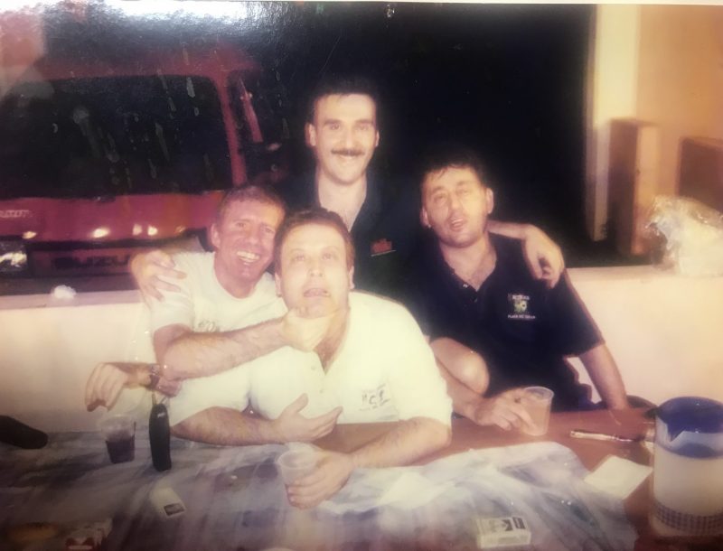 José Manuel Celdrán con sus compañeros y maestros de RIU en Punta Cana: Juan Antonio Medina, Enrique Vargas y Fernando Ferrera