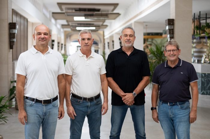 RIU Hotels & Resorts’ management team in Cape Verde: Sergio Lobenstein, Director of Operations for RIU in the Canary Islands and Cape Verde; Juan Carlos Dreher, Operations area delegate for Tenerife and Cape Verde; Luis Riu, CEO; and Felix Casado, Atlantic Area director.