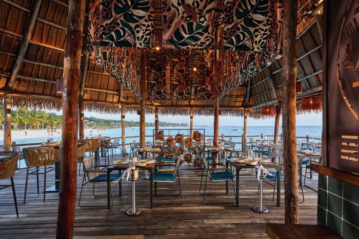 The beach bar of the Riu Jambo hotel in Zanzibar, newly built in 2022
