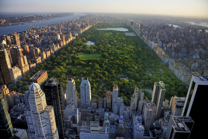 Aerial view of Central Park, New York.