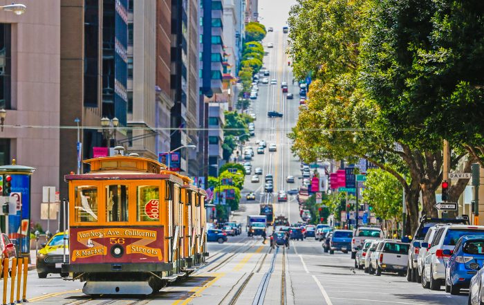 Straßenbahn von San Francisco.