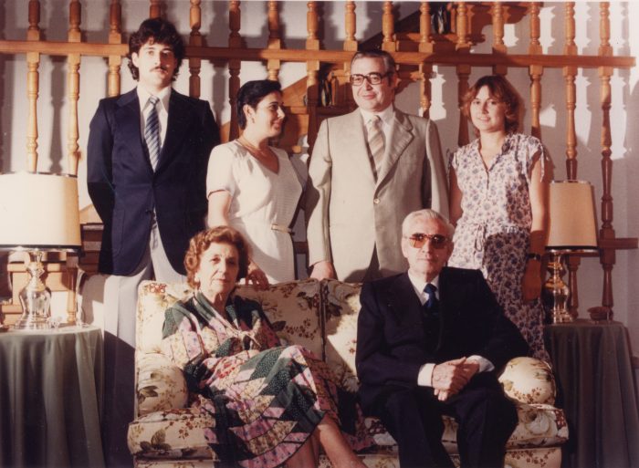 Three generations of the Riu family: Juan Riu and María Bertrán; Luis Riu and Pilar Güell; and Luis and Carmen Riu