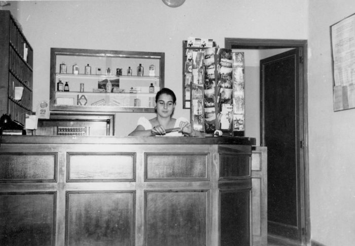 Pilar Güell, a historic second-generation member of the of the Riu family, at the reception desk of a Riu hotel