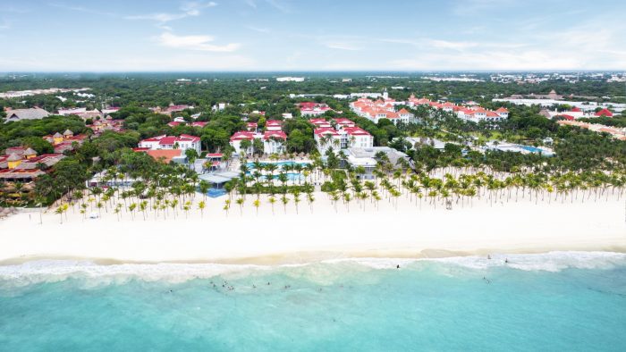 Luftaufnahme des Hotels Riu Yucatan in Mexiko, dem ersten All-Inclusive-Hotel seit der Gründung von RIU