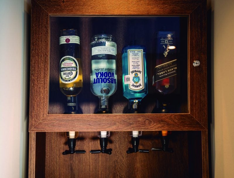 Liquor dispensers in the rooms of RIU All Inclusive hotels in the Caribbean