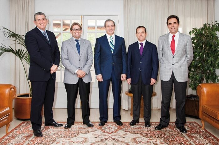 Pepe Moreno, Director of Sales and Marketing at RIU Hotels & Resorts, together with some members of the Group's Board of Directors at the offices in Playa de Palma