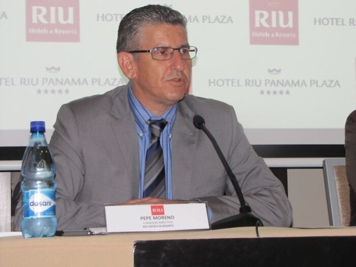 Pepe Moreno, Director of Sales and Marketing at RIU Hotels & Resorts, at the presentation of the Riu Plaza Panama hotel, the first of the Riu Plaza line of hotels