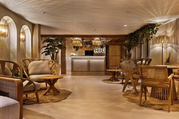 The reception at the Hotel Riu Palace La Mola in Formentera