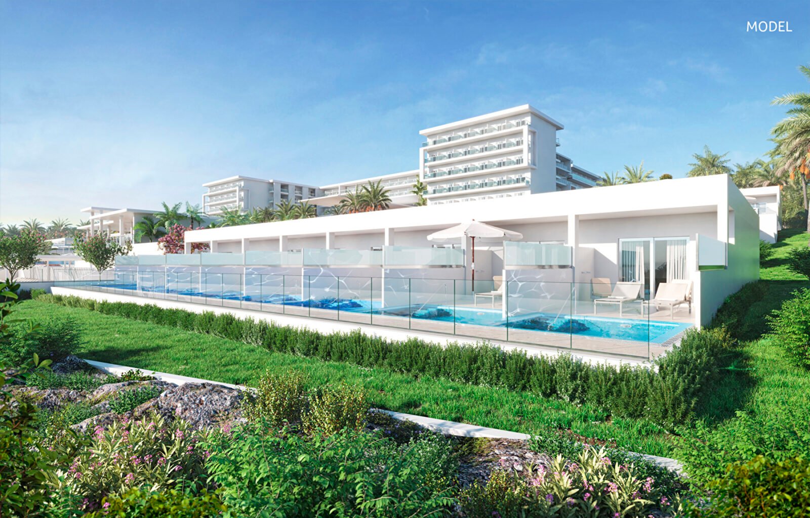 Swim-up Zimmer mit privatem Pool und Terrasse im Hotel Riu Palace Swahili