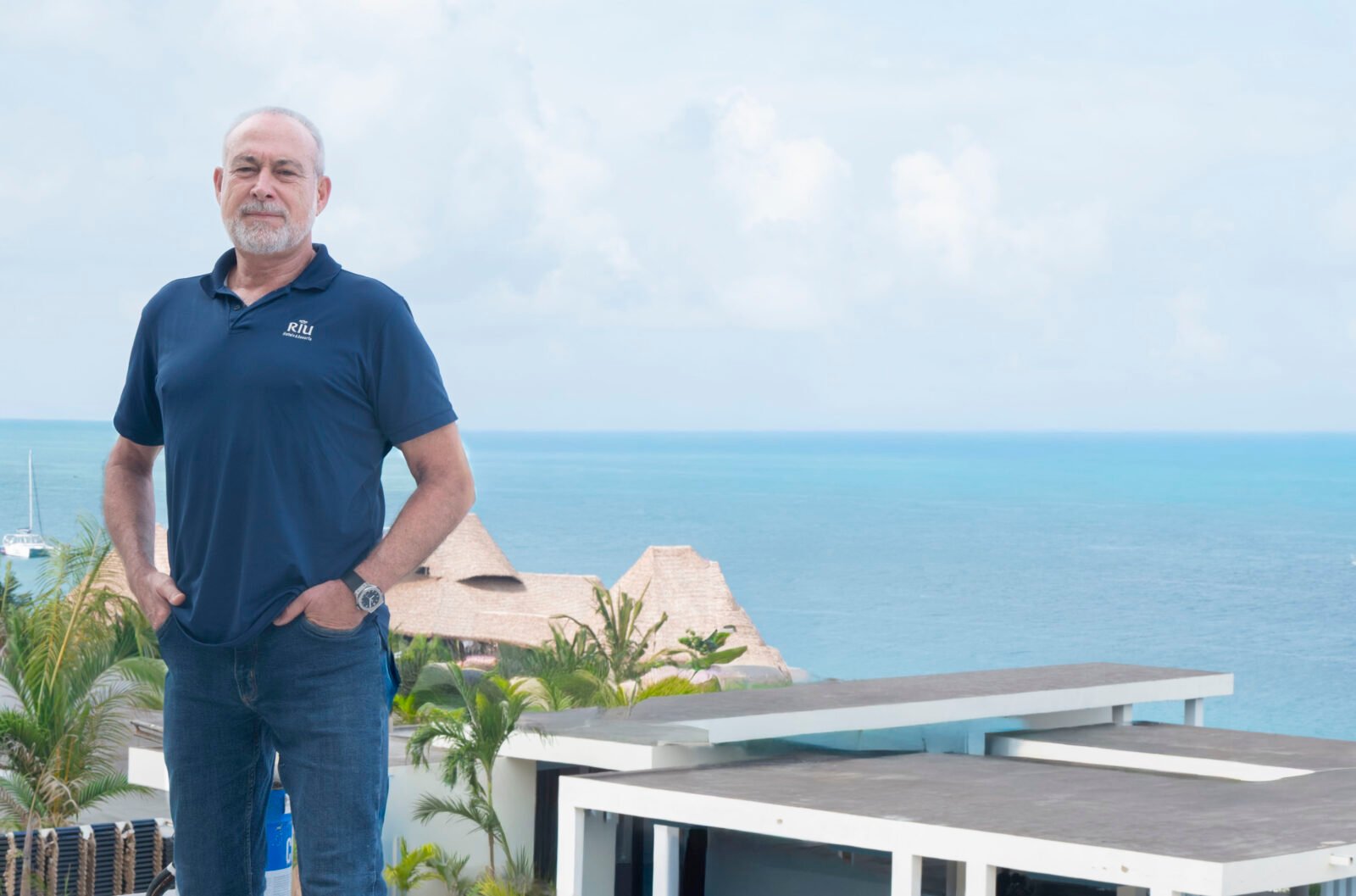 Luis Riu, CEO of RIU Hotels & Resorts, during his visit to inspect the construction site of the new Hotel Riu Palace Swahili in Zanzibar