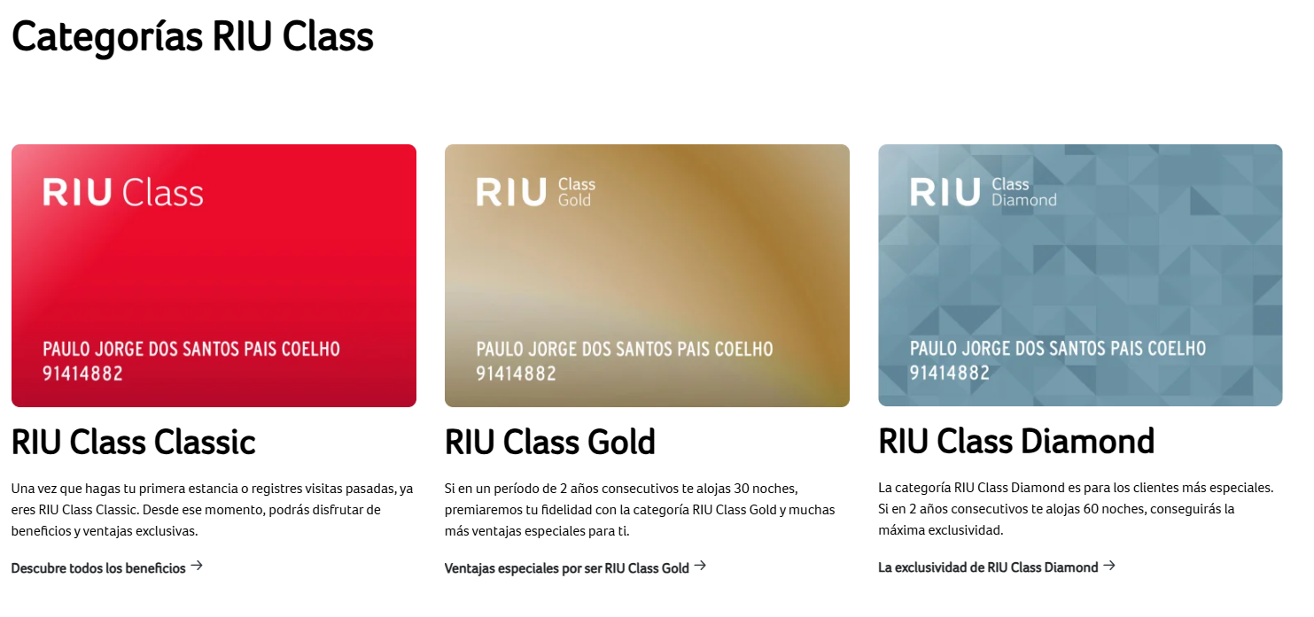 Categorías RIU Class