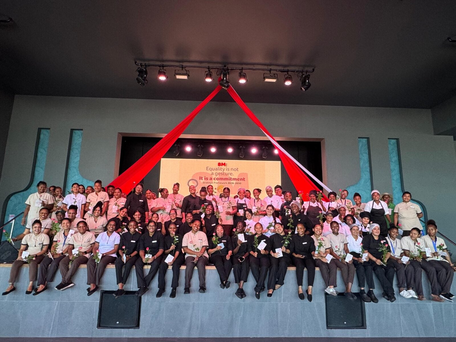 Trabajadoras de los hoteles de RIU en Mauricio.