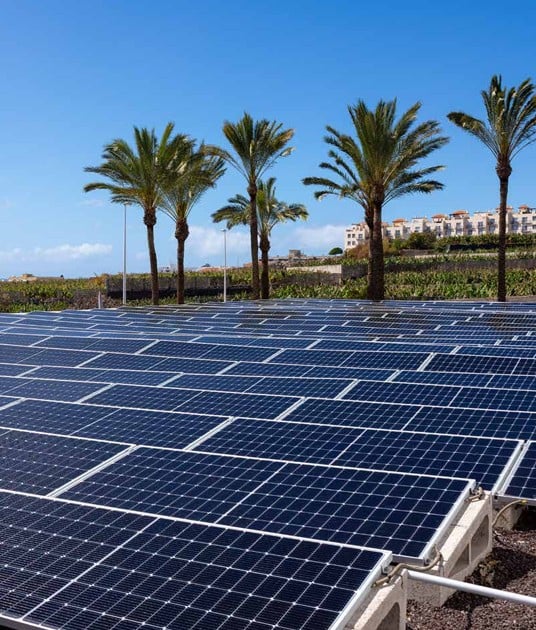 Solar pannels of the Hotel Riu Buenavista in Tenerife