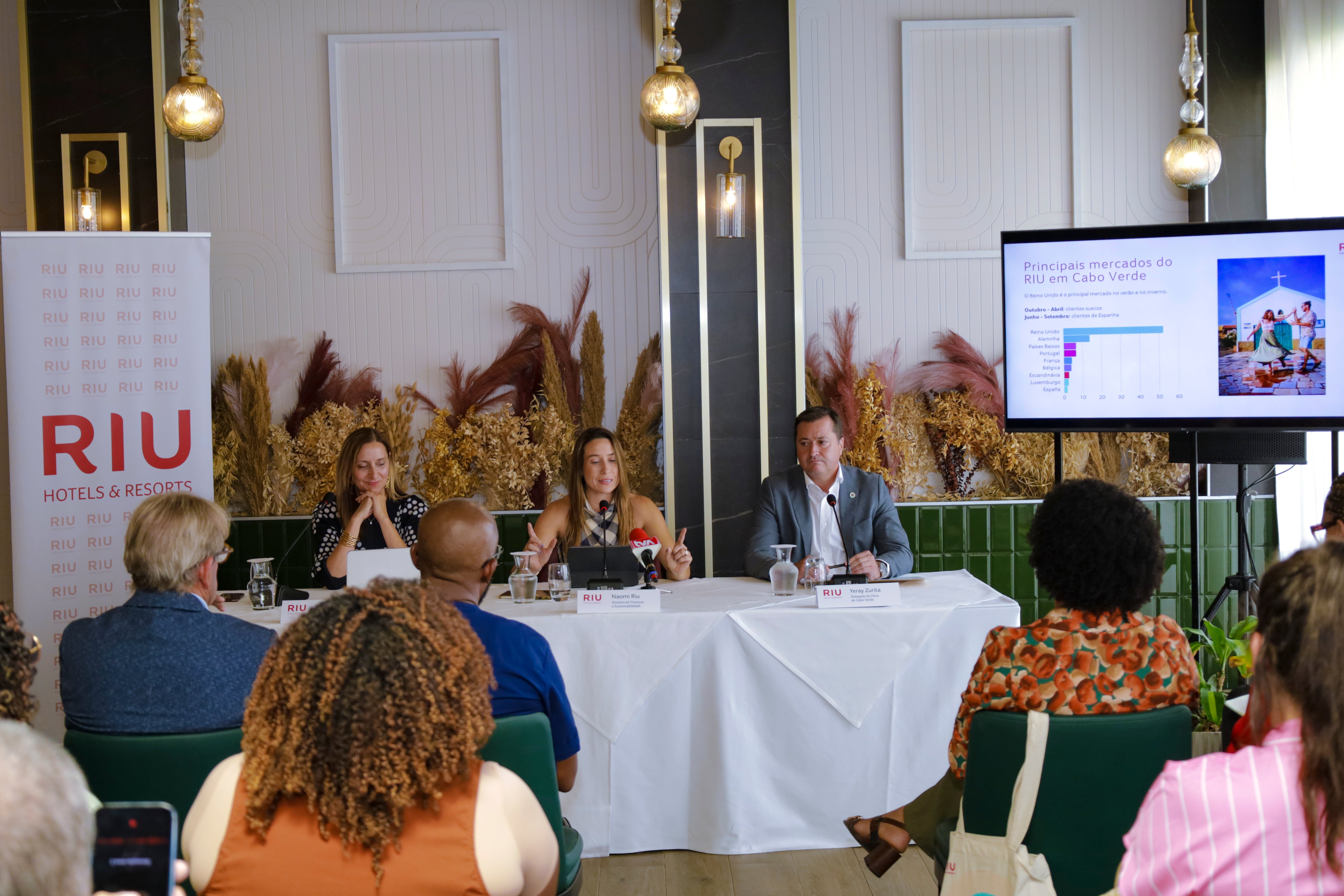 Rueda de prensa anual de presentación de resultado de RIU en Cabo Verde.